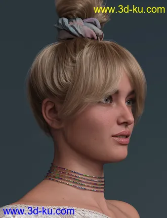 3D打印模型4-in-1 Buns and Ponytail Hair for Genesis 8 and 8.1 Females的图片