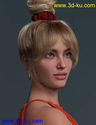 3D打印模型4-in-1 Buns and Ponytail Hair for Genesis 8 and 8.1 Females的图片
