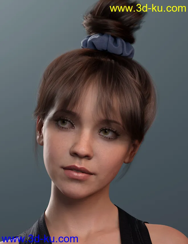 4-in-1 Buns and Ponytail Hair for Genesis 8 and 8.1 Females模型的图片11