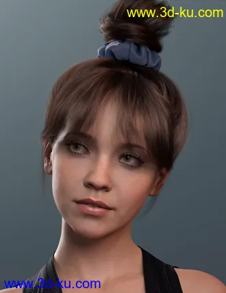 3D打印模型4-in-1 Buns and Ponytail Hair for Genesis 8 and 8.1 Females的图片