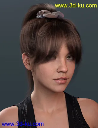 3D打印模型4-in-1 Buns and Ponytail Hair for Genesis 8 and 8.1 Females的图片