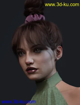 3D打印模型4-in-1 Buns and Ponytail Hair for Genesis 8 and 8.1 Females的图片