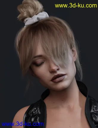 3D打印模型4-in-1 Buns and Ponytail Hair for Genesis 8 and 8.1 Females的图片