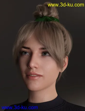 3D打印模型4-in-1 Buns and Ponytail Hair for Genesis 8 and 8.1 Females的图片