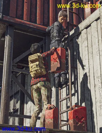 3D打印模型A Hard Life Poses for Genesis 8 and 8.1的图片