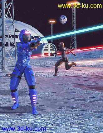 3D打印模型A7 EVA Luna Suit and Environment for Genesis 8 Females的图片