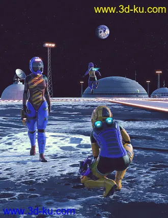 3D打印模型A7 EVA Luna Suit and Environment for Genesis 8 Females的图片