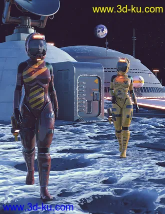 3D打印模型A7 EVA Luna Suit and Environment for Genesis 8 Females的图片