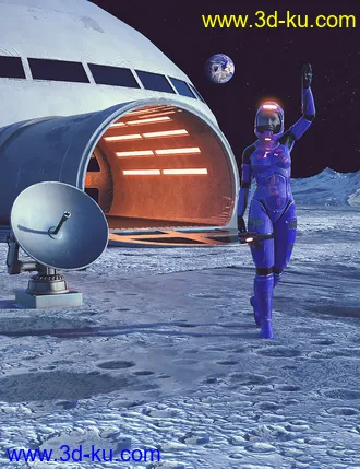 3D打印模型A7 EVA Luna Suit and Environment for Genesis 8 Females的图片