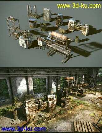 3D打印模型Abandoned Factory Machines的图片