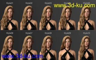 3D打印模型Adena Hair for Genesis 8 and 8.1 Female的图片