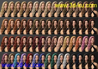 3D打印模型Adena Hair for Genesis 8 and 8.1 Female的图片