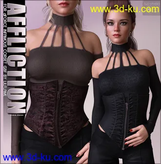 3D打印模型Affliction Textures for dForce Infamous Corset G8F的图片