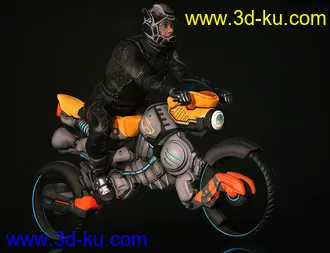 3D打印模型Afrofuturism Motorcycle的图片