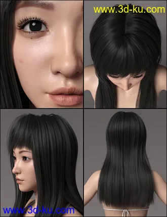 3D打印模型Alice Liu Character with Hair and Expressions for Genesis 8 Female的图片
