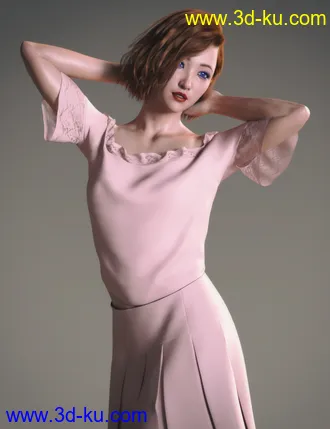 3D打印模型Alice Liu Character with Hair and Expressions for Genesis 8 Female的图片