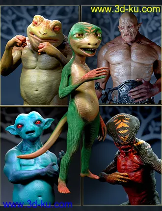 3D打印模型Alternate Textures for Oso Newt and Genesis 8.1 Males的图片