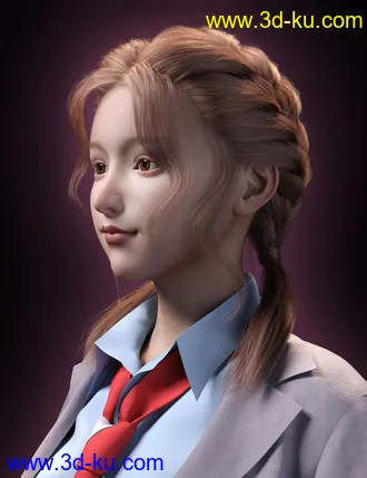 3D打印模型Anne Hair for Genesis 8 and 8.1 Females的图片