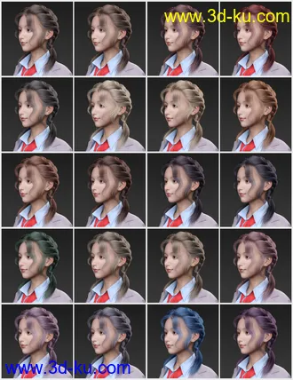 3D打印模型Anne Hair for Genesis 8 and 8.1 Females的图片