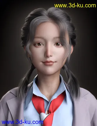 3D打印模型Anne Hair for Genesis 8 and 8.1 Females的图片