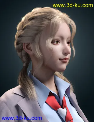 3D打印模型Anne Hair for Genesis 8 and 8.1 Females的图片