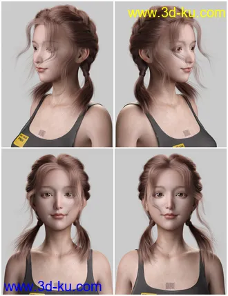 3D打印模型Anne Hair for Genesis 8 and 8.1 Females的图片