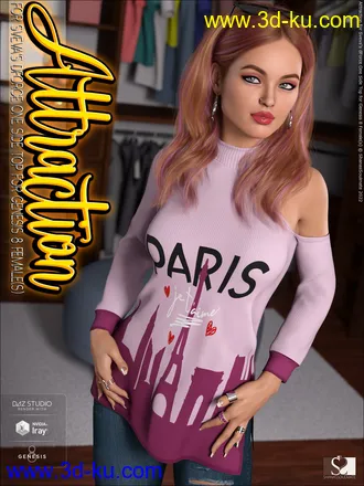 3D打印模型Attraction for dForce One Side Top for Genesis 8 Females的图片