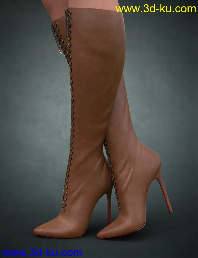 Ava High Heel Boots for Genesis 3, 8, and 8.1 Females模型的图片1