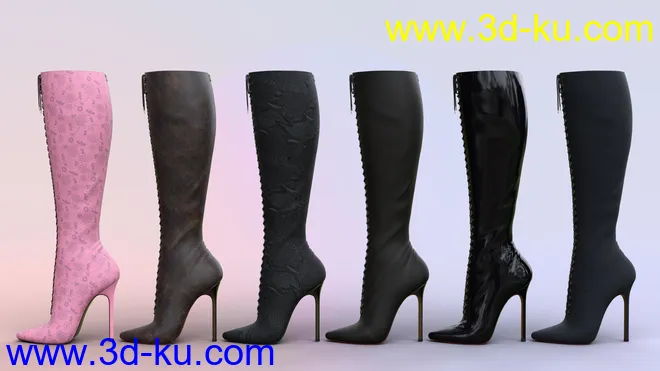 Ava High Heel Boots for Genesis 3, 8, and 8.1 Females模型的图片3