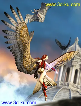 3D打印模型Avija Wings and Tail for Genesis 8 and 8.1 Females的图片