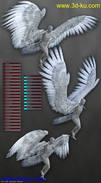 3D打印模型Avija Wings and Tail for Genesis 8 and 8.1 Females的图片