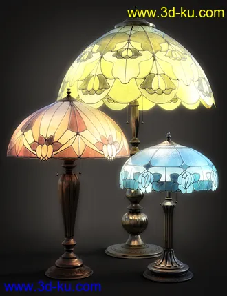 3D打印模型B.E.T.T.Y. Stained Glass Lamps的图片