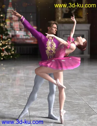 3D打印模型Ballet Icon Gala Outfits for Genesis 8.1 Female and Genesis 8.1 Male的图片