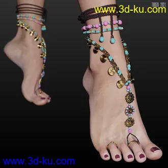 3D打印模型Barefoot Sandals for Genesis 8 Female的图片
