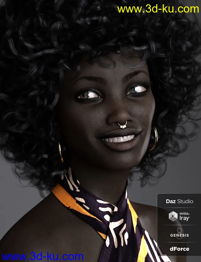 BD Oshun And Her Outfit For Genesis 8 Female模型的图片8