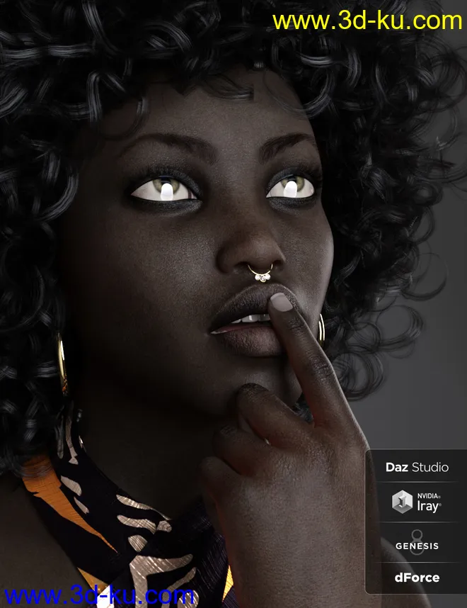 BD Oshun And Her Outfit For Genesis 8 Female模型的图片9