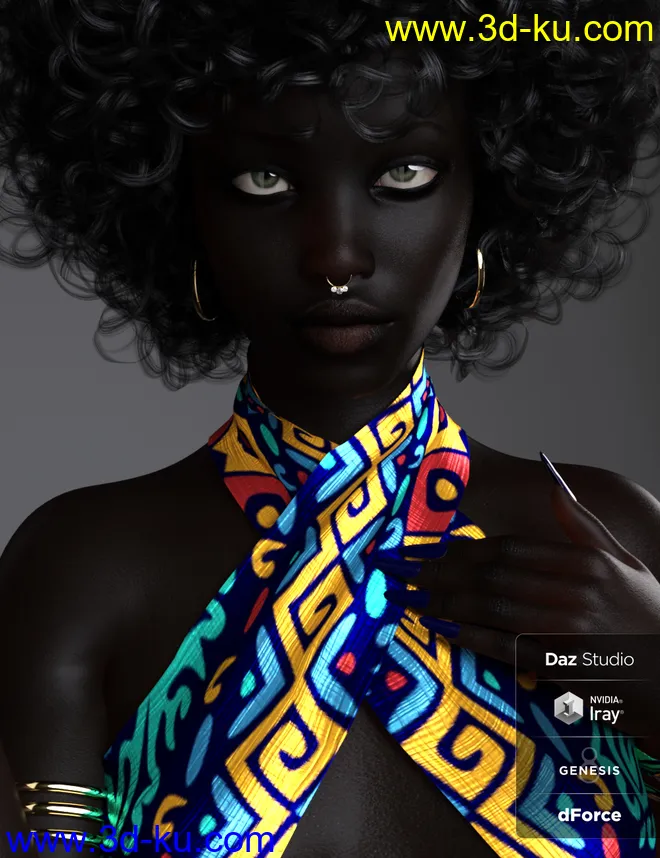 BD Oshun And Her Outfit For Genesis 8 Female模型的图片10