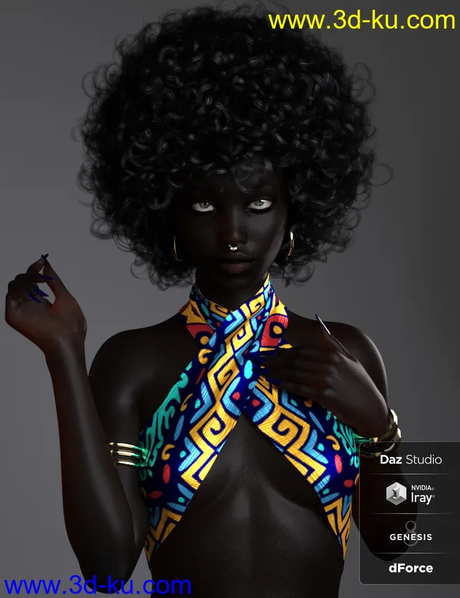 BD Oshun And Her Outfit For Genesis 8 Female模型的图片13