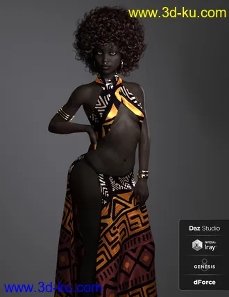 3D打印模型BD Oshun And Her Outfit For Genesis 8 Female的图片