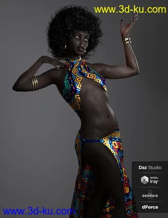 3D打印模型BD Oshun And Her Outfit For Genesis 8 Female的图片