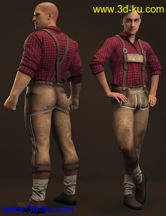 3D打印模型Bundhosen Outfit for Genesis 8 Male(s)的图片