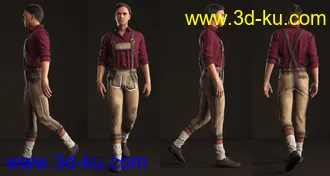 3D打印模型Bundhosen Outfit for Genesis 8 Male(s)的图片