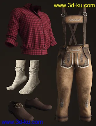 3D打印模型Bundhosen Outfit for Genesis 8 Male(s)的图片
