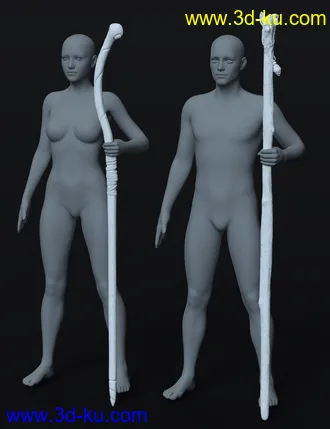 3D打印模型BW Wizard Wooden Staffs Set for Genesis 8.1 (1)的图片