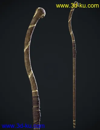 3D打印模型BW Wizard Wooden Staffs Set for Genesis 8.1 (1)的图片