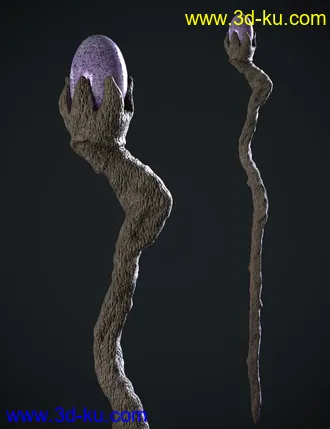 3D打印模型BW Wizard Wooden Staffs Set for Genesis 8.1 (1)的图片