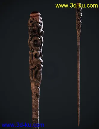 3D打印模型BW Wizard Wooden Staffs Set for Genesis 8.1 (1)的图片