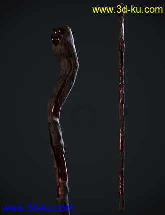 3D打印模型BW Wizard Wooden Staffs Set for Genesis 8.1 (1)的图片