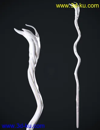 3D打印模型BW Wizard Wooden Staffs Set for Genesis 8.1 (1)的图片