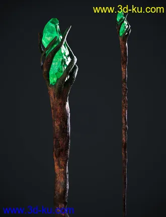 3D打印模型BW Wizard Wooden Staffs Set for Genesis 8.1 (1)的图片